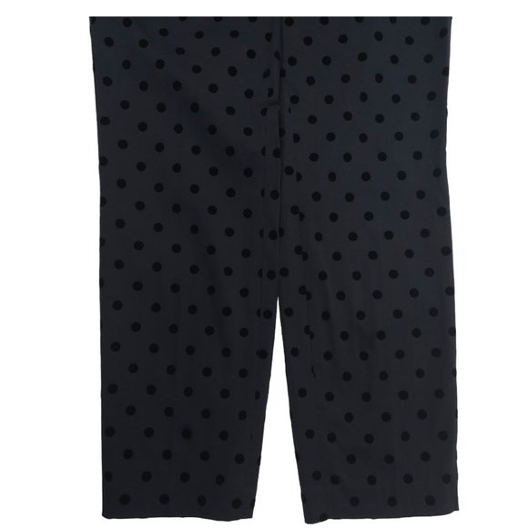 Cynthia Rowley Polka Dot Pants Womens Size 4 Low Rise Ankle Length Blue Black - Picture 11 of 11